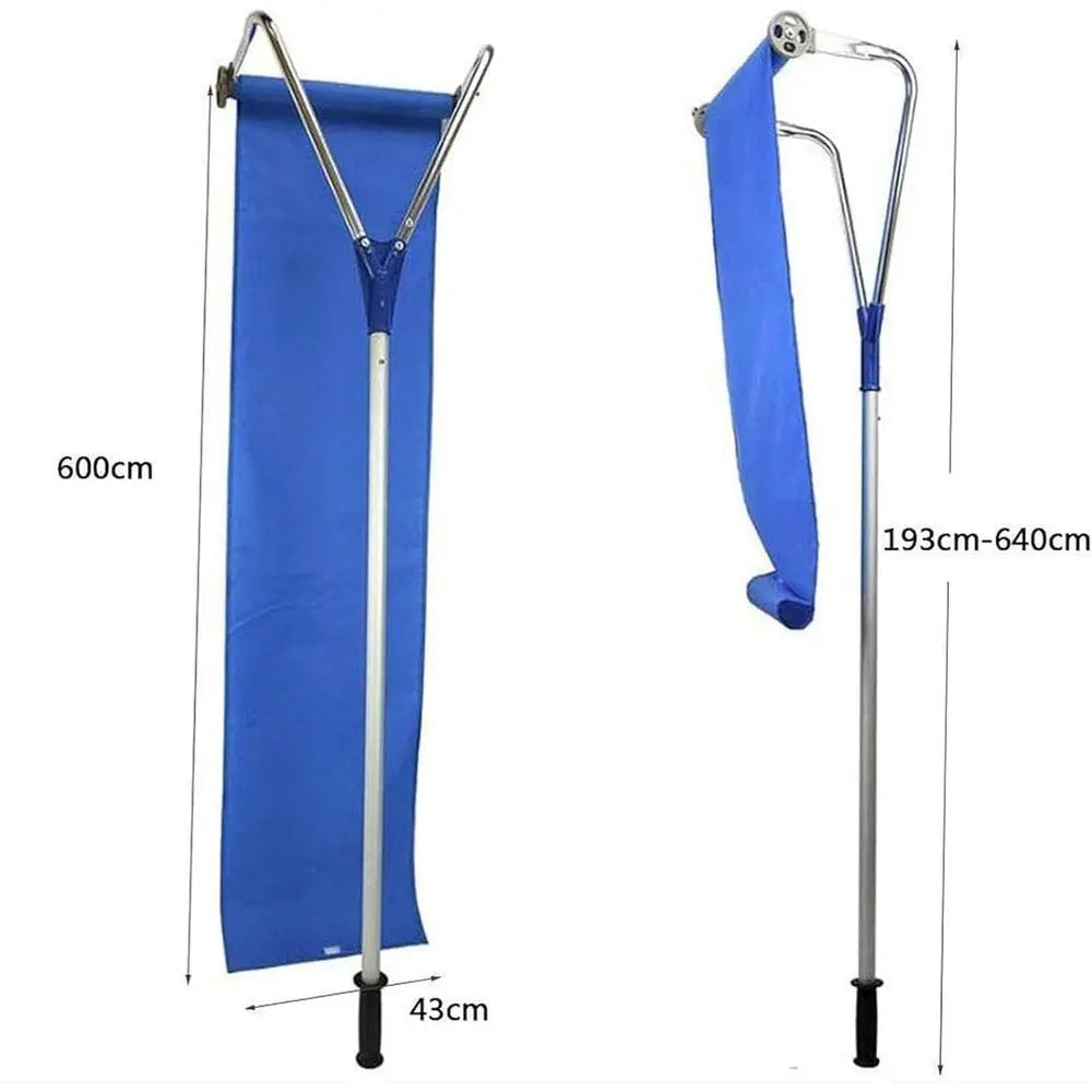 Telescoping Roof Snow Removal Tool - Aluminum Folding Shovel for Winter Garden Cleanup