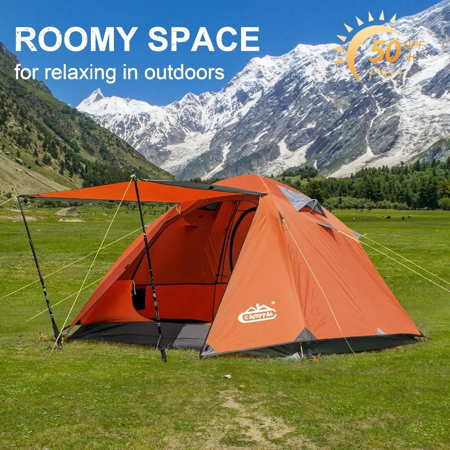 23 Person Backpacking Tent with Double Door 2 Vestibule Waterproof Windproof Lightweight Easy Set Up 3 Season 2 Man Two Person