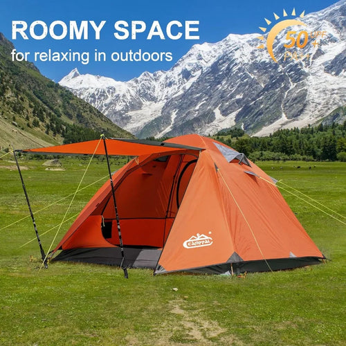 23 Person Backpacking Tent with Double Door 2 Vestibule Waterproof Windproof Lightweight Easy Set Up 3 Season 2 Man Two Person