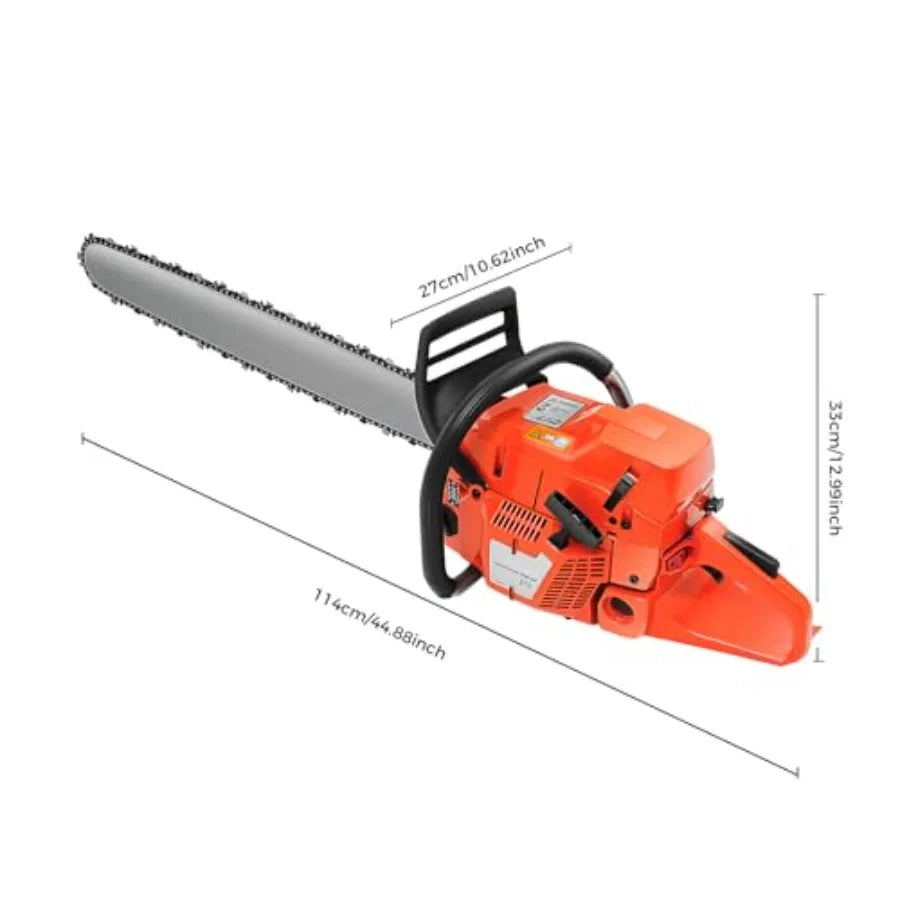 28Inch 71CC Gas Chainsaw 2-Stroke Cordless Hand Pull Start Single Cylinder Gasoline Powered Chainsaw for Forest Wood Garden and