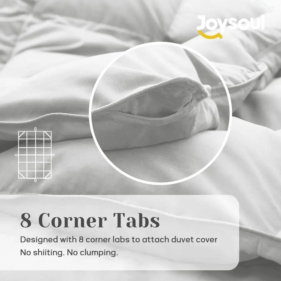 King Size Down Comforter All Season Ultra Soft Goose Down amp Feather Fiber Fill, Luxury Hotel Light Gray Duvet Insert with Corn