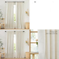 Extra Long 144 Linen Curtains, Pinch Pleat, Back Tab, Light Filtering, 52 W x 144 L, 2 Panels