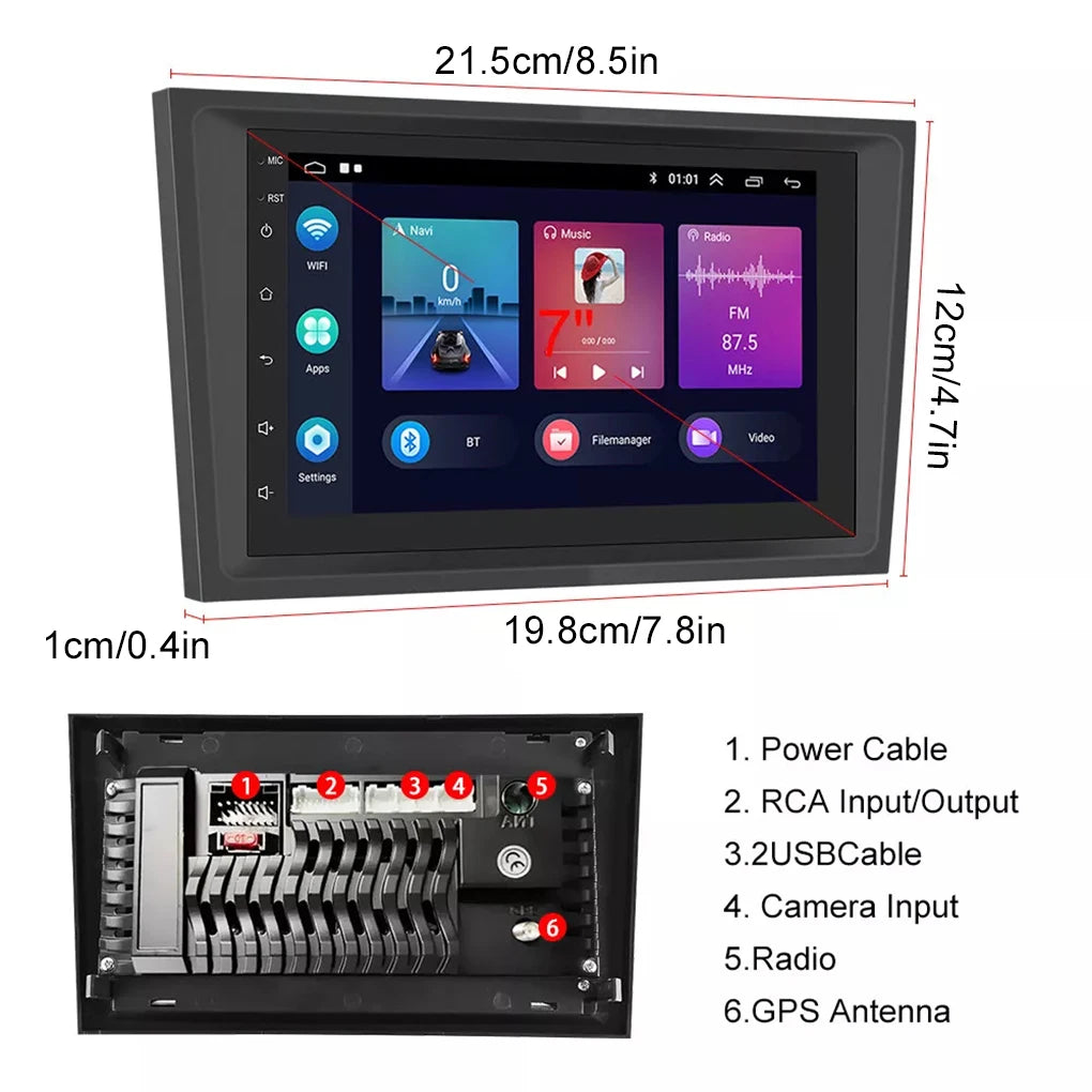Hands-free Car Radio With Screen Display And Power Off Memory Function Car Play Stereo Android Auto 1+32G