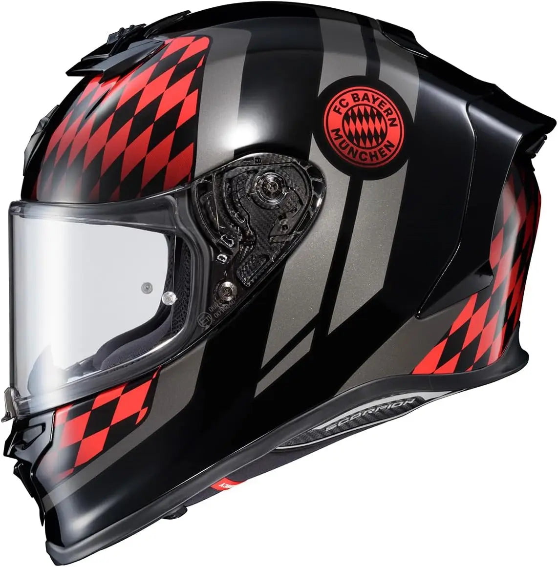 R1 Air Full Face Adult Motorcycle Helmet with Pinlock Ready Shield and Bluetooth Ready Speaker Pockets DOT ECE FC Bayern Munchin