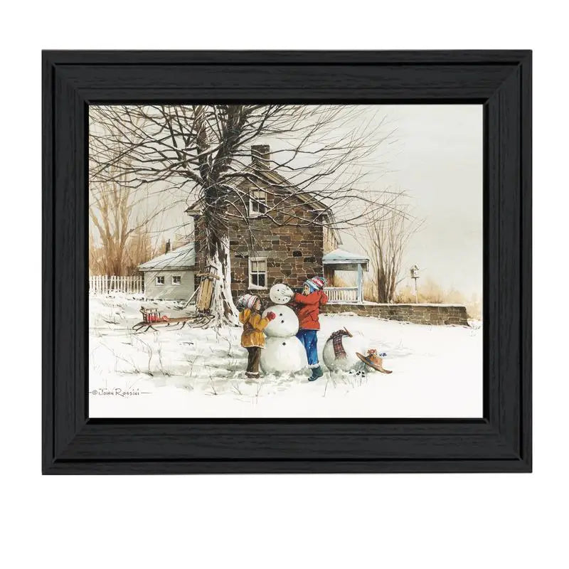 Joy of Snow Wall Art, Framed Poster, Ready to Hang, Black Frame, Winter Landscape Decor