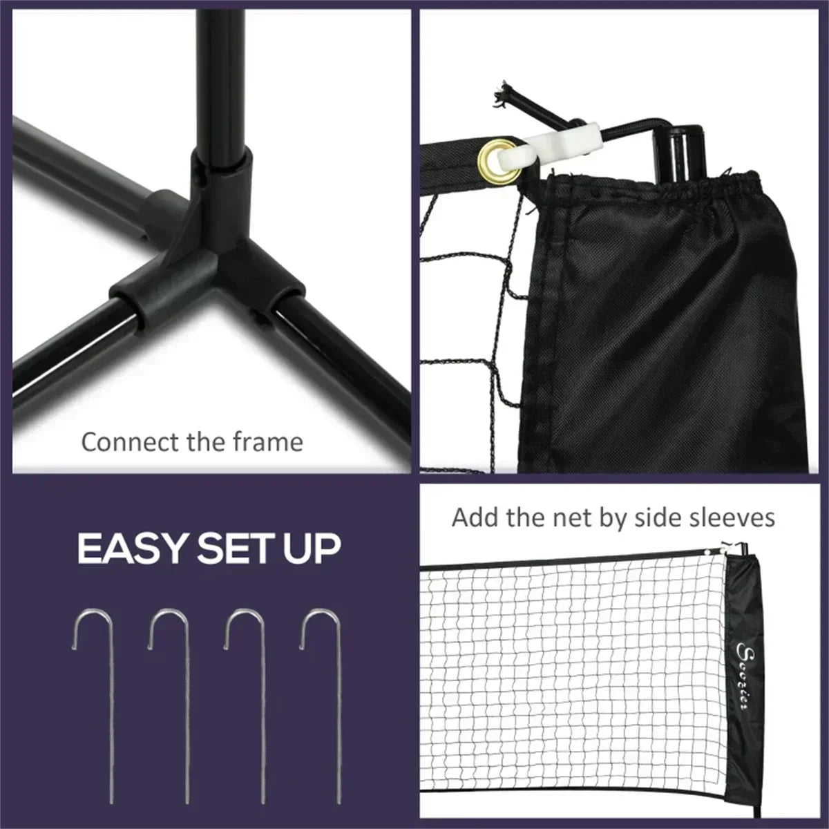 Badminton net frame portable standard folding portable outdoor home outdoor simple frame doubles