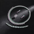 2025 New 4-piece Ring Cubic Zirconia Bridal Wedding Jewelry Set, Dubai Nigeria Crystal Wedding Jewelry Set