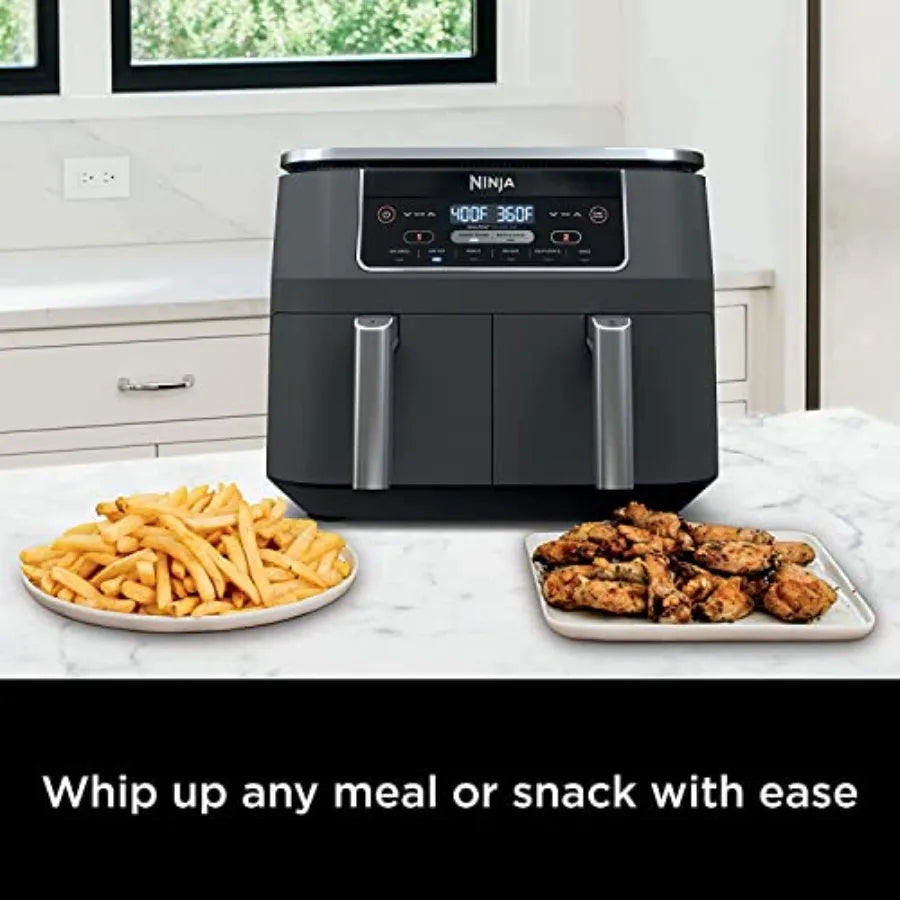 6-in-1 DualZone Air Fryer with 8-Quart Capacity and Dual Basket Design for Simultaneous Cooking at Different Temperatures Ideal