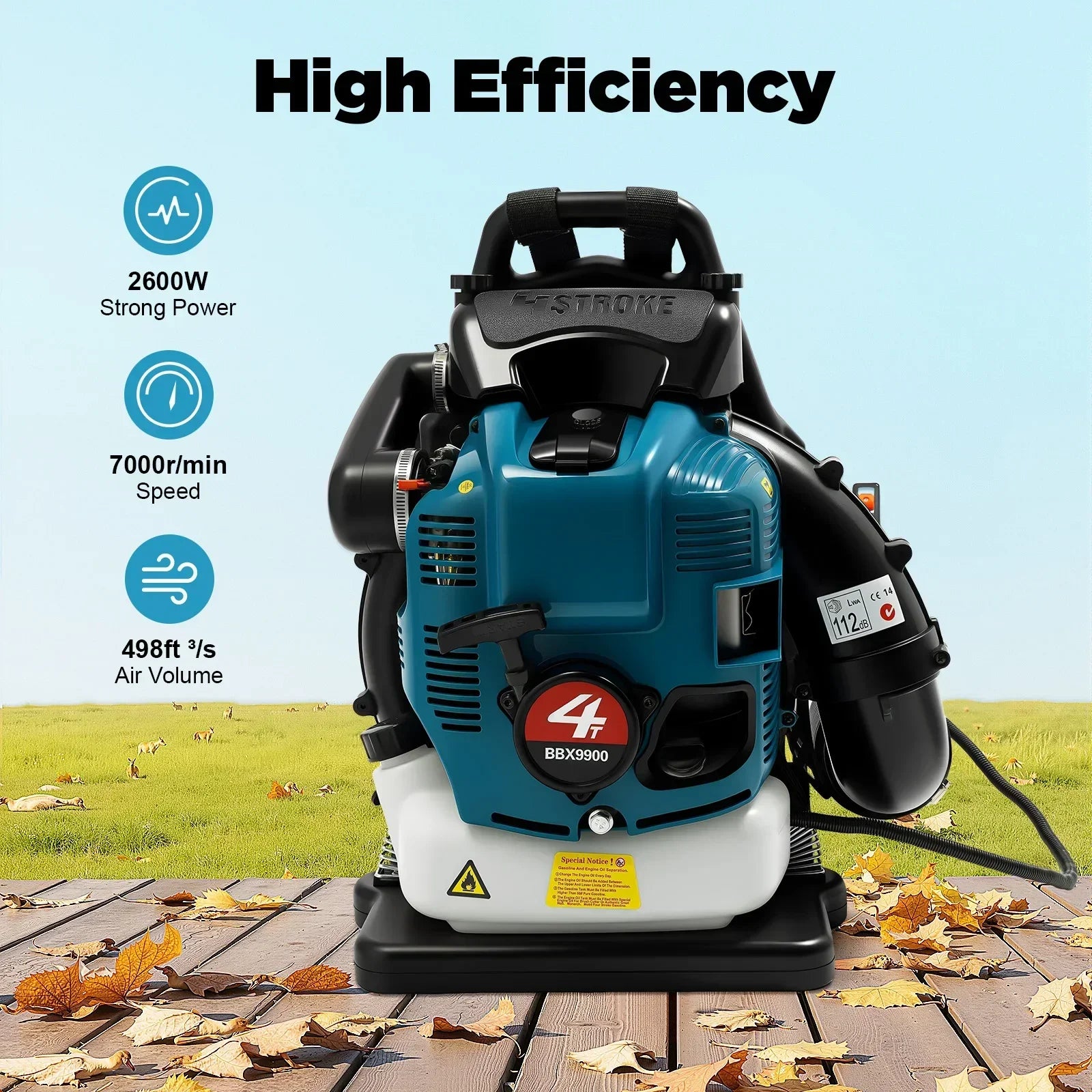 Petrol Backpack Leaf Blower 75.6cc 4-Stroke Engine A Powerful Sweeper Machine And Cordless Garden Tool For Snow Cleaning