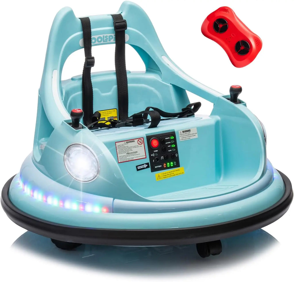 12V Bumper Car for Kids Bumper Car for Toddlers W/Remote Control Electric Ride On Car with LED Lights & 360 Degree Spin
