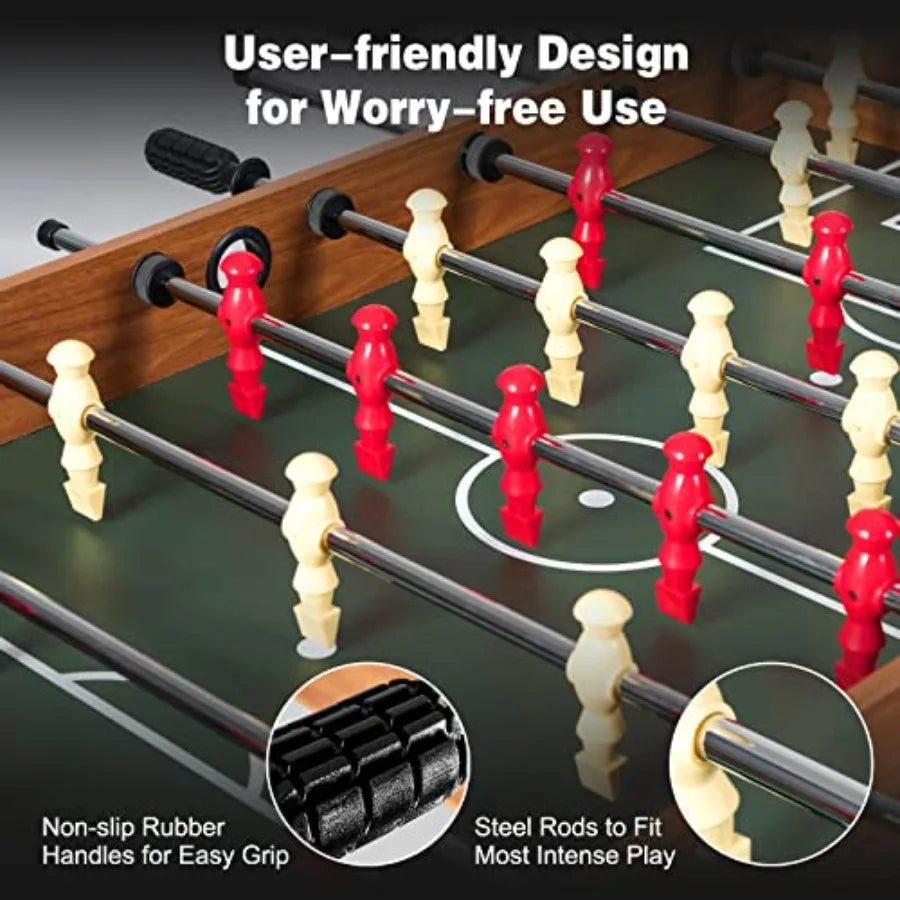 48 Inch Multi Game Table 3-in-1 Adult Size Foosball Pool Table Slide Hockey Table Combo Set with Billiard Soccer Hockey Feature