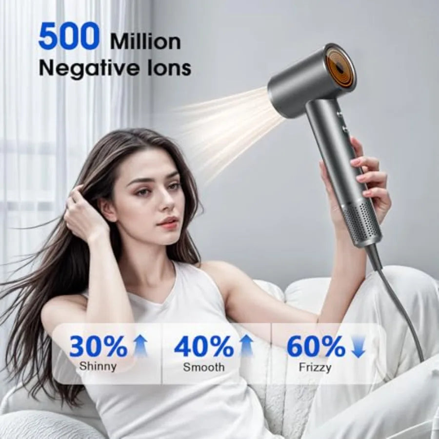 Professional Ionic Hair Dryer for Fast Drying High Speed Hair Blow Dryer with Diffuser for Home Salon Travel Constant Temperatu
