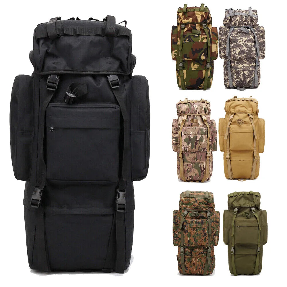 65L Tactical Backpack Rucksack Camping Traveling Climbing Bag for Outdoor Sport Waterproof Nylon Backpacks Hunting Bags
