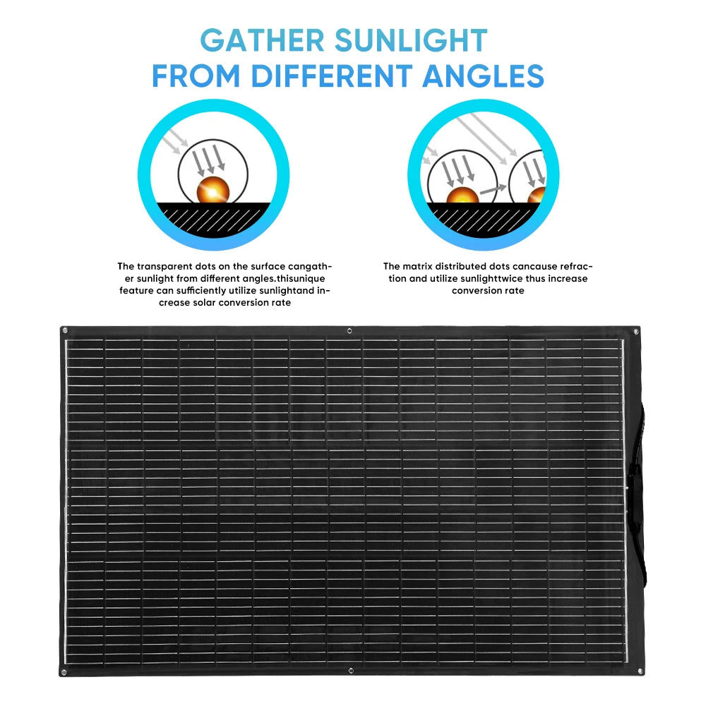 24.75v Flexible Solar Panel China 200W 400W Monocrystalline Waterproof Solar Panels Charging 12V 24V Camping/Home/RV Balcony CE