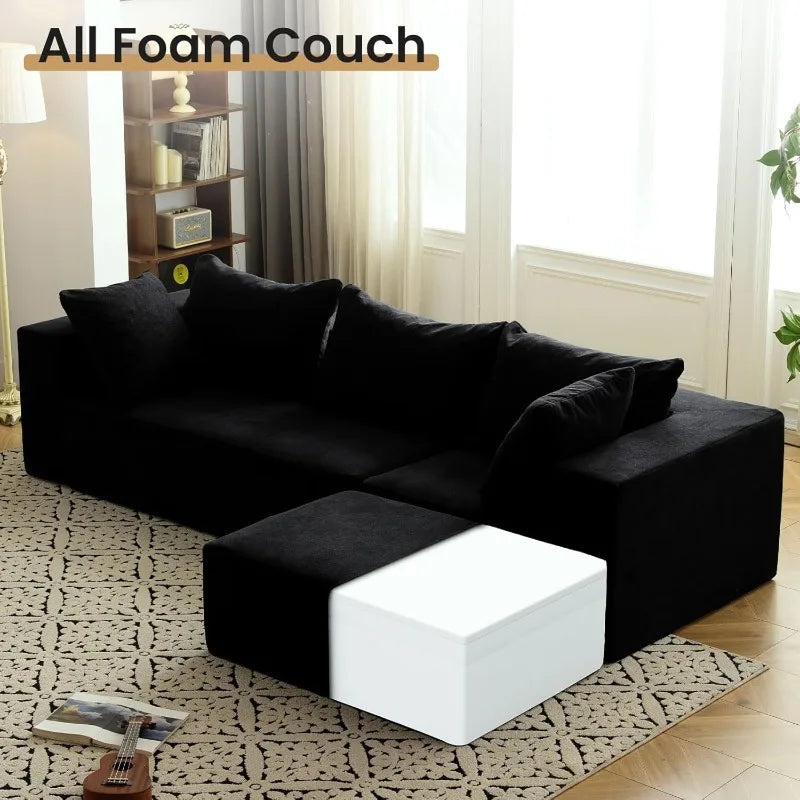Modular Sectional Sofa with Chaise, Modern L Shaped Cloud Couch with Deep Seat, Sectional Couches for Living Room, Bedr