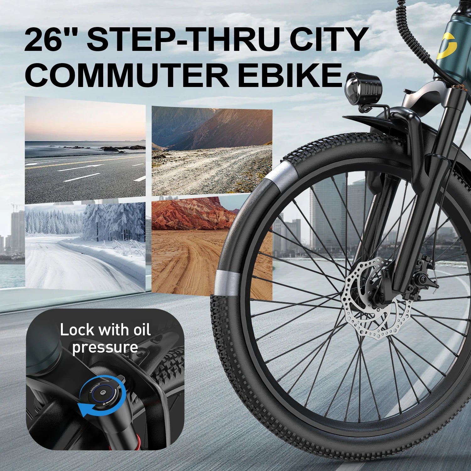 26" 24" Electric Motorcycles E Bike For Adults, 600W Peak Motor Ebike 23.9Mph 36V 10.3AH 13.3AH Adults Electric Mountain Bicycle