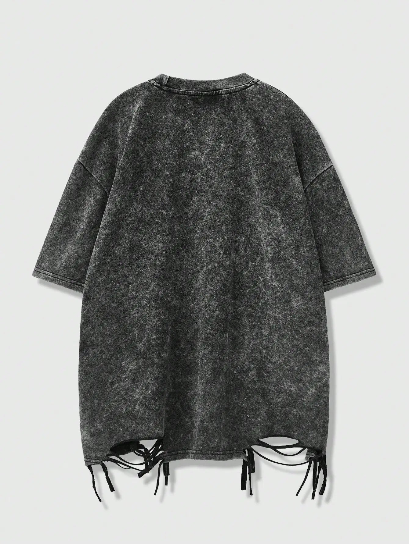 Distressed Black Oversized T-Shirt with 'Dare to Be Different' Print, Loose Fit Casual Streetwear