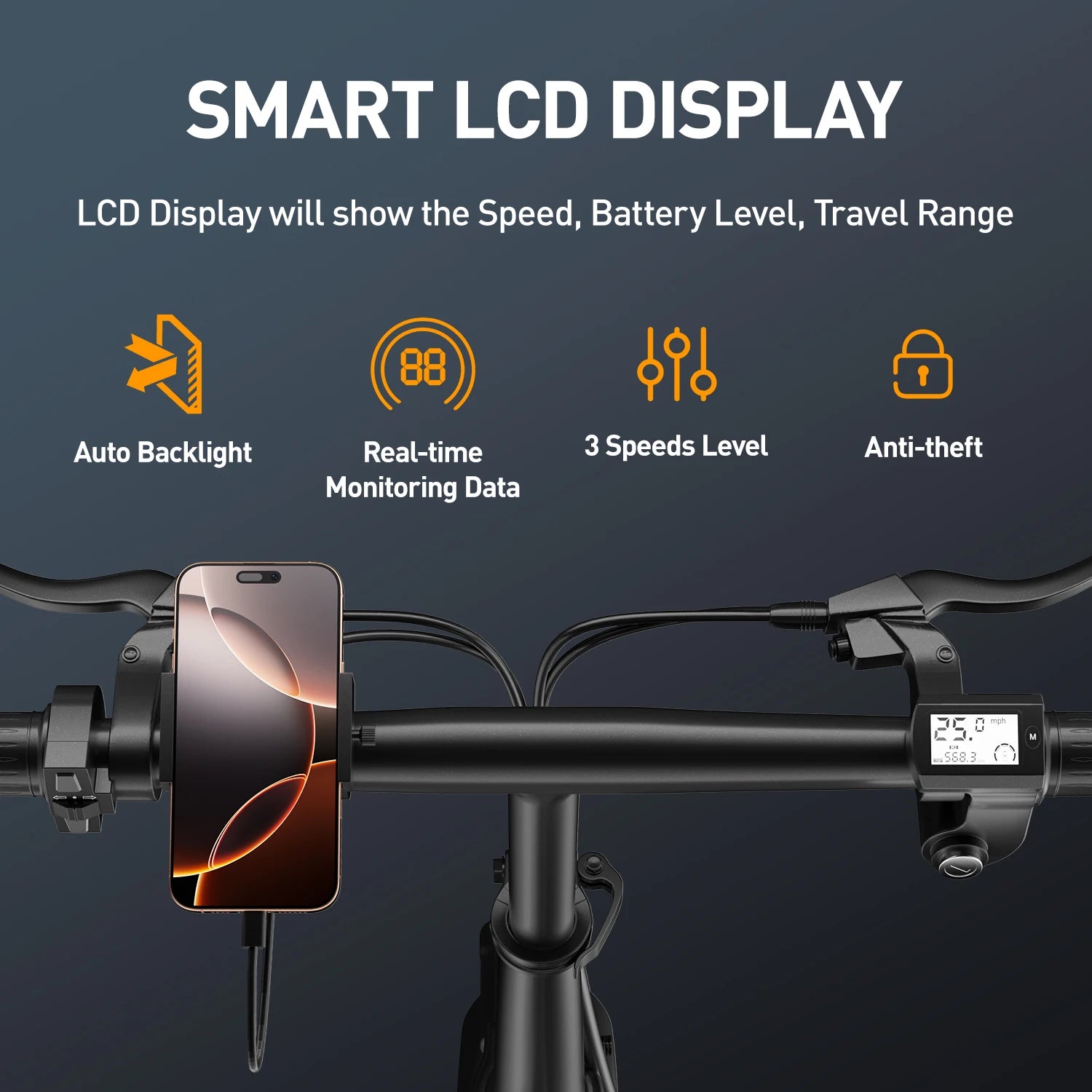 14" Folding Electric Motorcycles E Bike For Adults, 400W Peak Motor Ebike 19.9Mph 48V 10.3AH 15.3AH Electric Mountain Bicycle