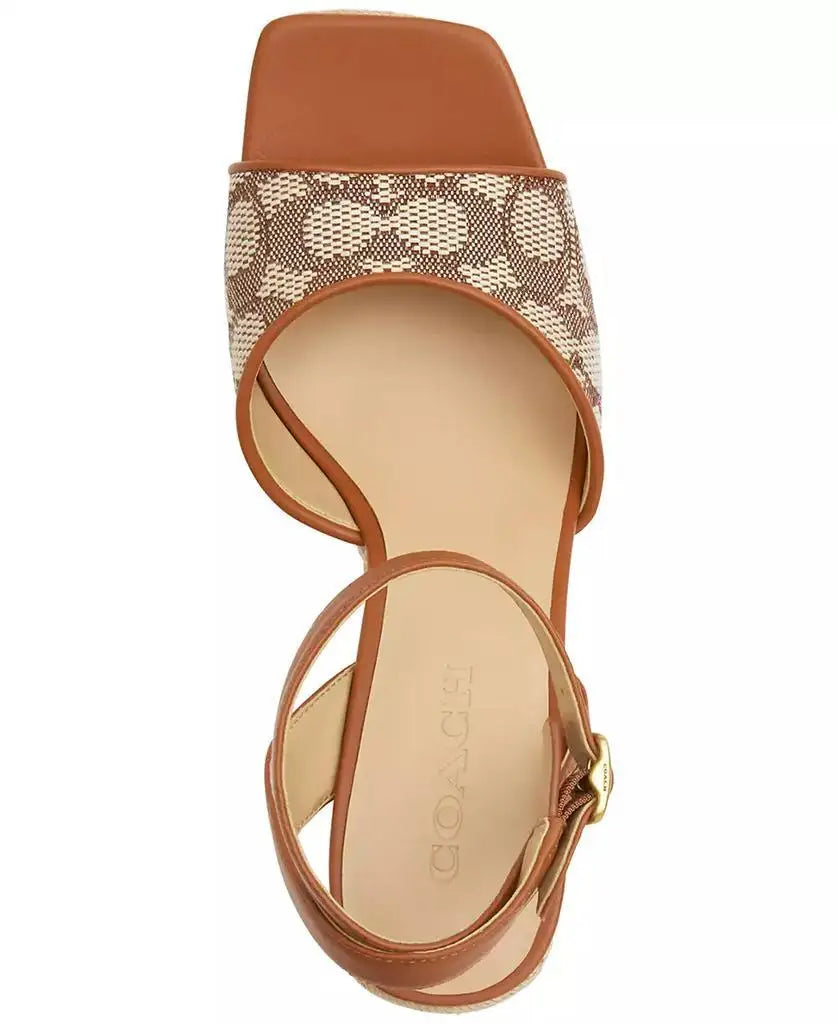 COACH | Signature Textile Jacquard High-Heel Espadrille Sandals