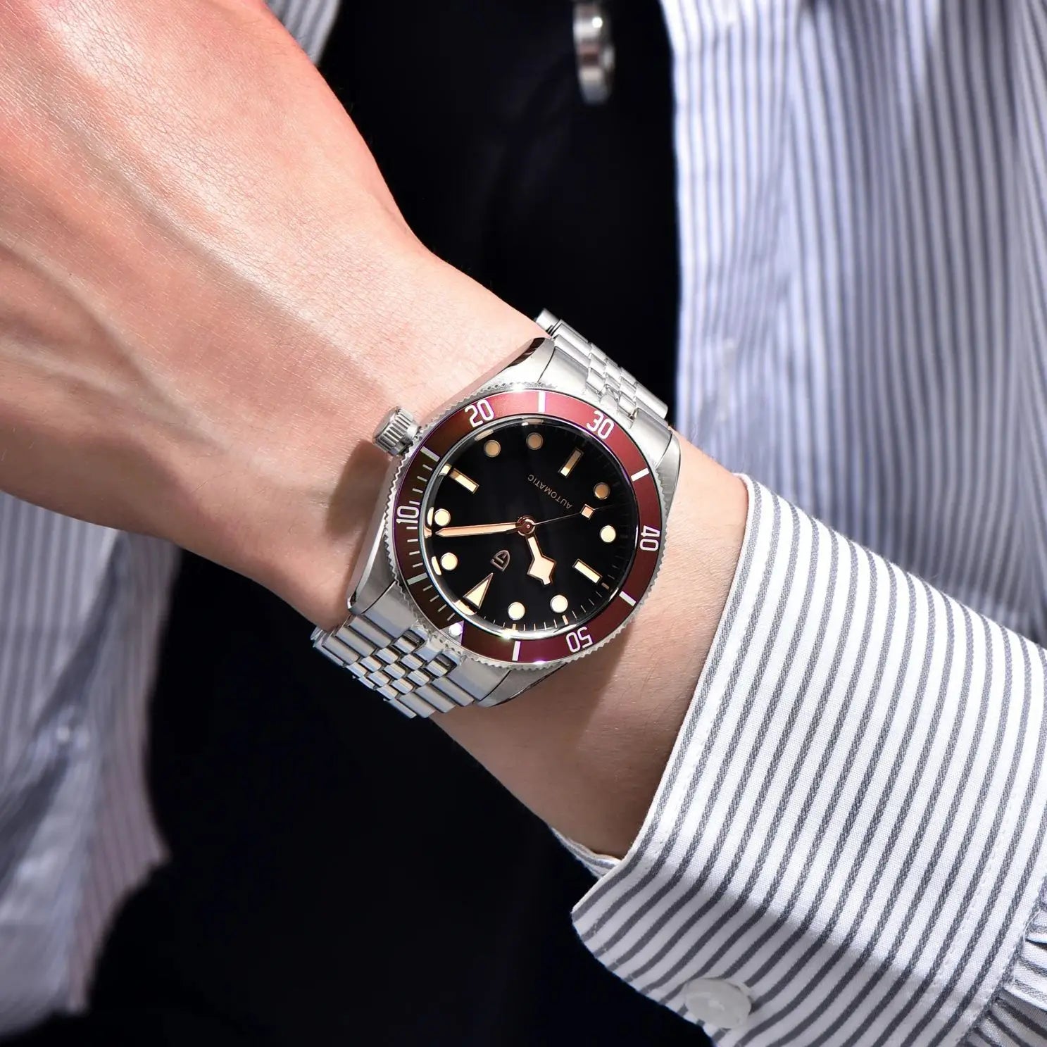 PAGANI DESIGN 2025 New Luxury Automatic Watch Men Five-row chain stainless steel Mechancial Wrist watch Men Japan NH35A Movt