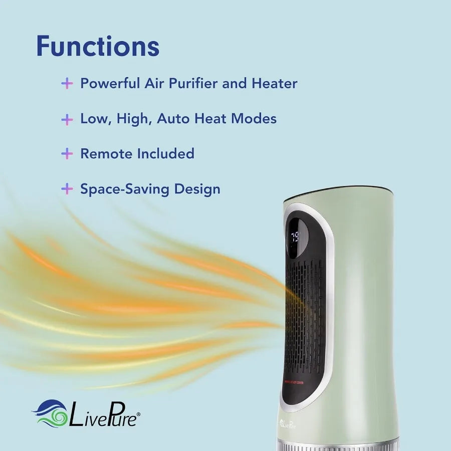3-in-1 LP500 Clean Heat Air Purifier Electric Heater Oscillating Portable Heater with Dual Heat Settings and Advanced Air Filtr