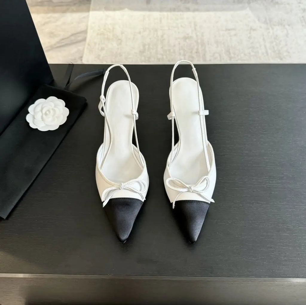 Fashionable Pointed Toe Shallow Mouth New High-heeled Shoes Summer Elegant Buckle Decorated Stiletto Black Women's Shoes