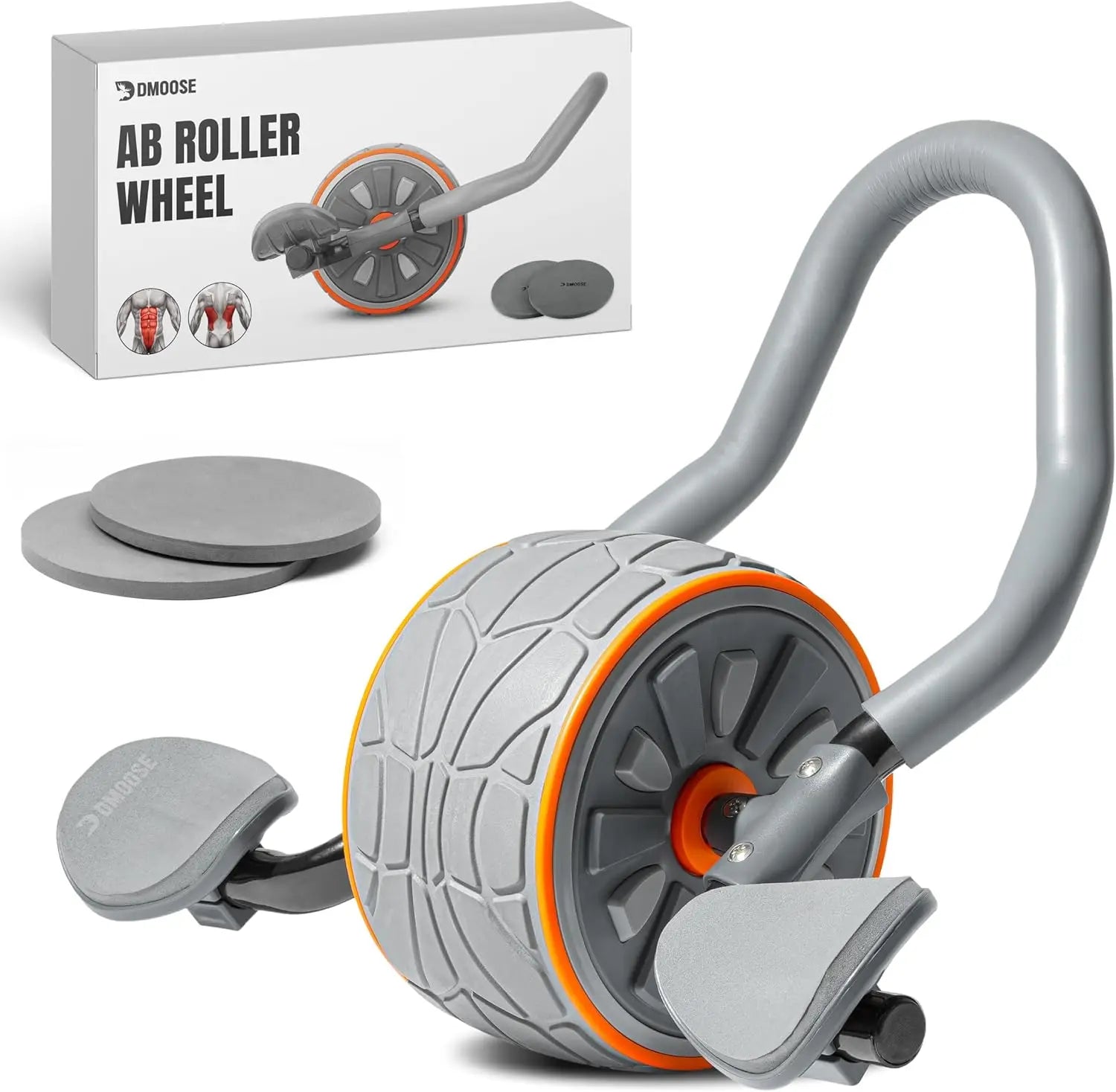 Ab Roller Wheel with Elbow Support & Knee Pads - Core Strength Trainer for Home Gym Workouts