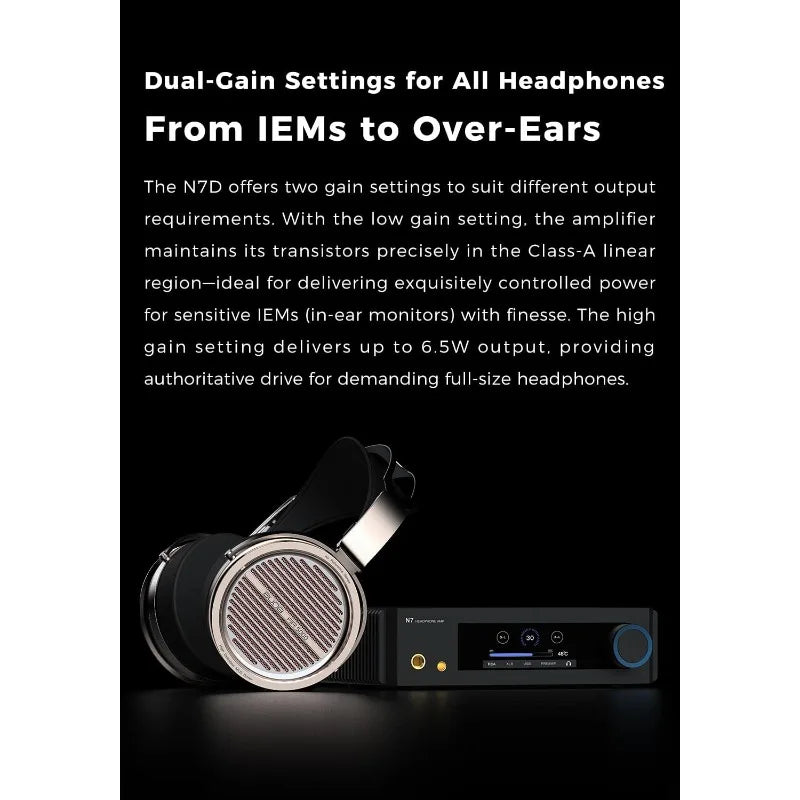 N7 (DAC Edition) Class-A Headphone Amp and USB DAC, Pre-amp, Pure Class-A Fully-Discrete Fully Balanced, 6.35mm/4.4mm, Twin