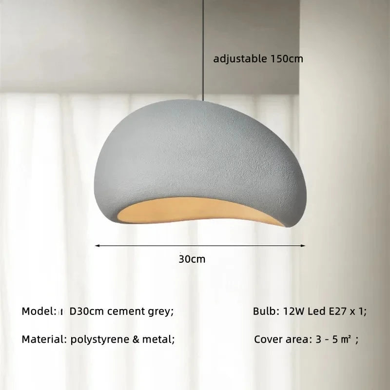 Nordic Wabi Sabi E27 Led Pendant Light Dining Room Simple Chandelier Lamp Cord Suspend Lamp for Restaurant Luminarias Fixtures