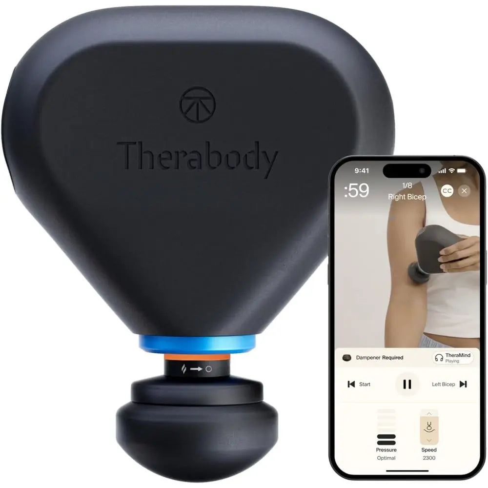 Mini Plus Massage Gun by Therabody - Portable Massage Enhanced with Heat – Travel Essential for Faster Recovery On The Go