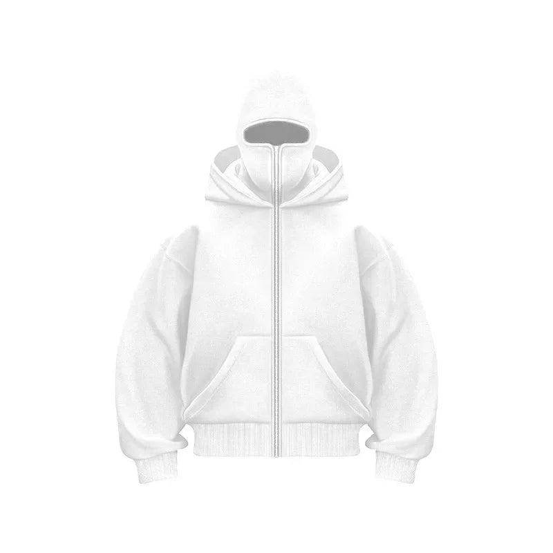 Double Hood Zip Up Sweatshirt Jacket Autumn Ins Style Unisex Couple Top for Spring Fall Winter Wear