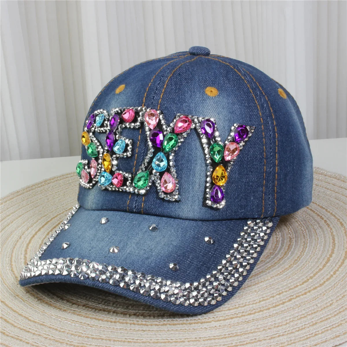 Wholesale Denim Baseball Caps Bling Rhinestone "TAKE ""LOVE" Heart  Snapback Hat A Dozen 12 pieces Mixed order