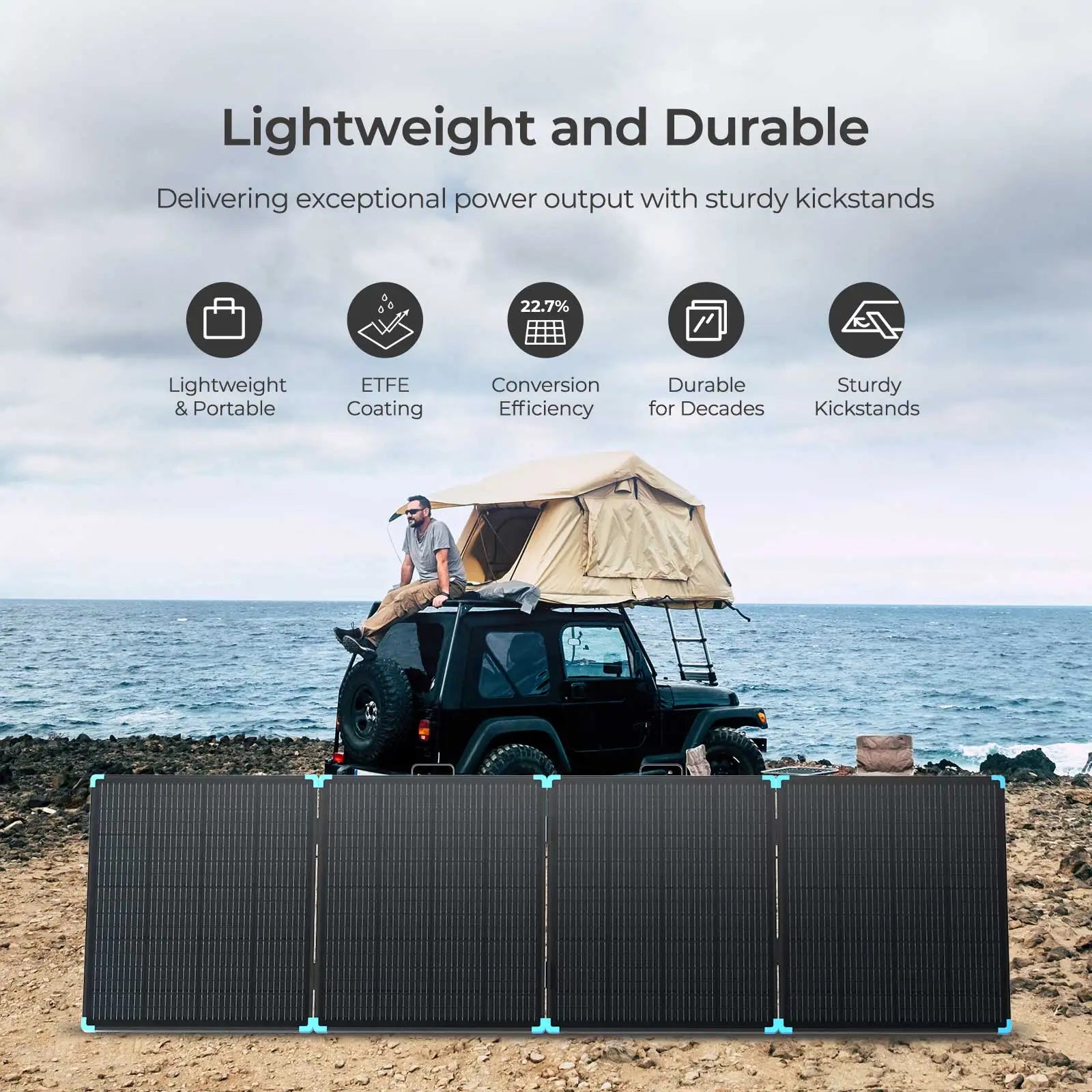 Renogy 400W Lightweight Portable Solar Suitcase, Foldable Solar Panel for Outdoor Activities, Durable & IP67 Waterproof for RV