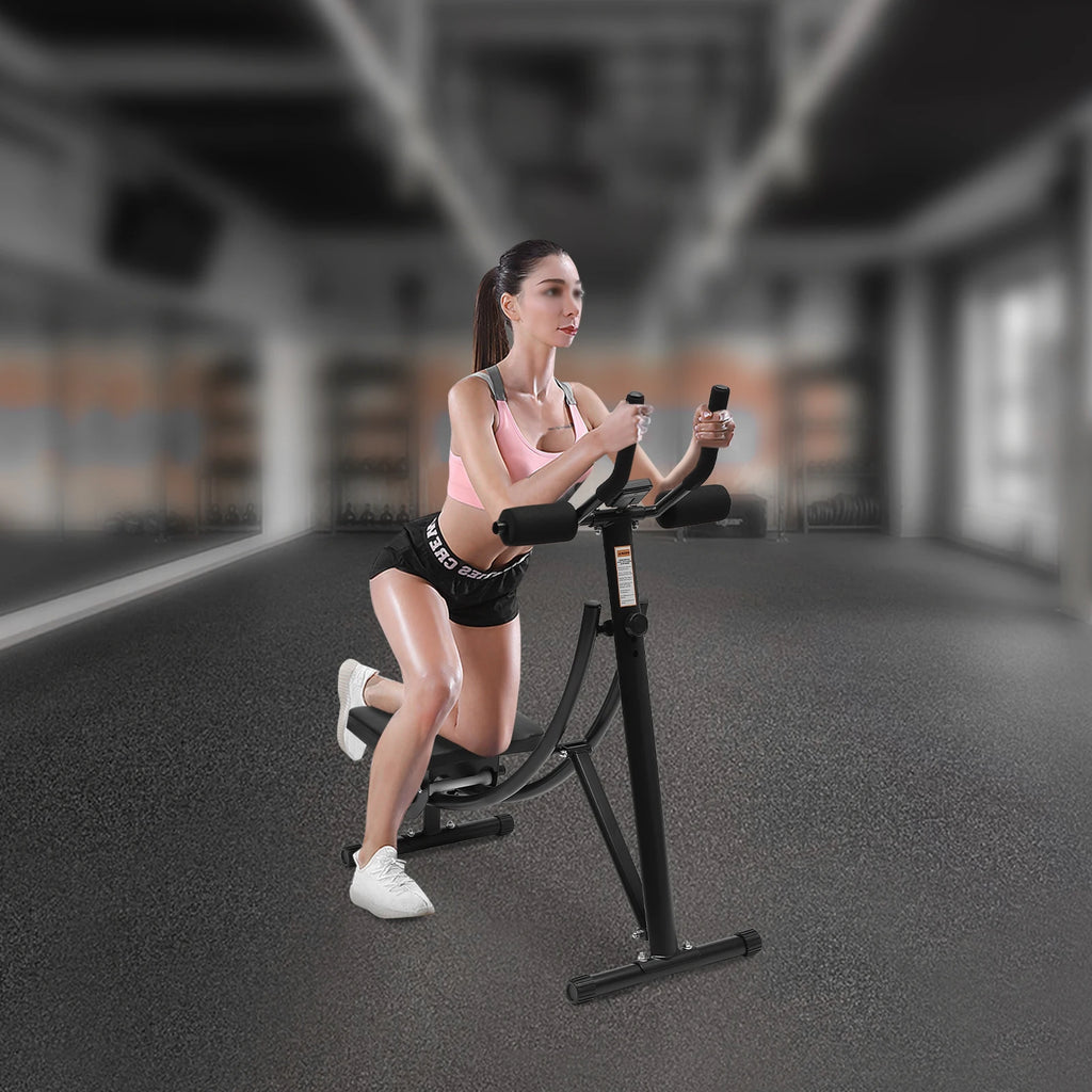 Core Workout with LED Display, Less Stress on Neck Back Shoulders, Silent Roller Design, Foldable Ab Exercise Machine for Home