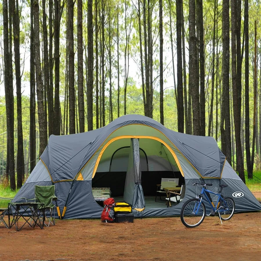 Camping Tent 10-Person-Family Tents Parties Music Festival Tent Big Easy Up 5 Large Mesh Windows Double Layer 2 Room Waterproof