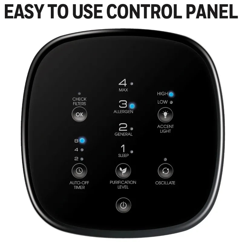 Honeywell Air Genius 4 Air Purifier with Washable Filter, 250 sq ft, Black, HFD310