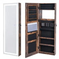 Jewelry Armoire Cabinet Organizer w/Full Length Mirror & 2 Internal LED Lights