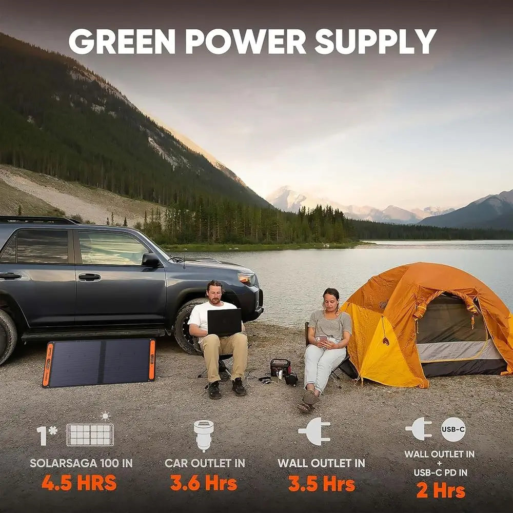 293Wh Lithium Backup Battery Generator 300 - 1×SolarSaga 100W Solar Panel 110V/300W Pure Sine Wave AC Outlet Customized