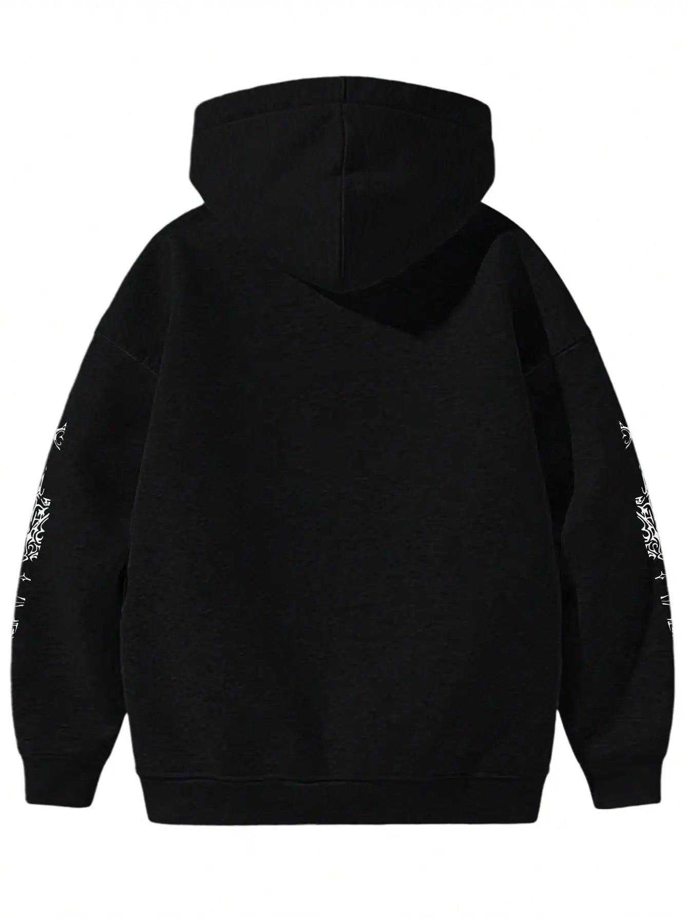 Gothic Black Quarter Zip Up Hoodie For Men Halloween Bat Print Hooded Pullover Jacket Street Hip Hop Style Fall Jackets Unisex