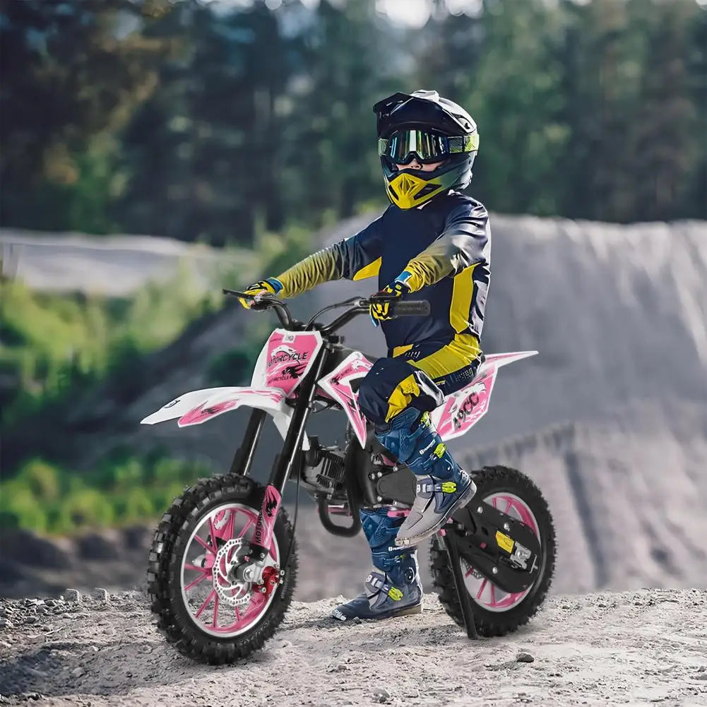 Off Road Mini Motorcycle 49cc 2-Stroke Kids Dirt Bike Gas Power Motocross Children Pocket Motorbike Pull Start