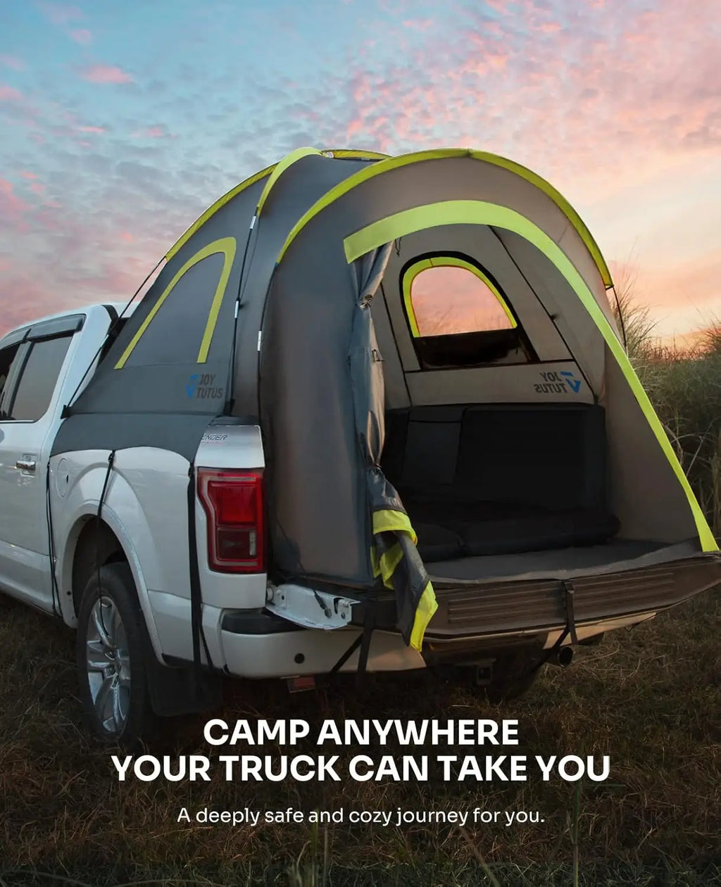 Waterproof Double Layer Truck Bed Tent for 2 Person, Fits 5.5'-5.8' Pickup Trucks, Portable Camping Gear - Green