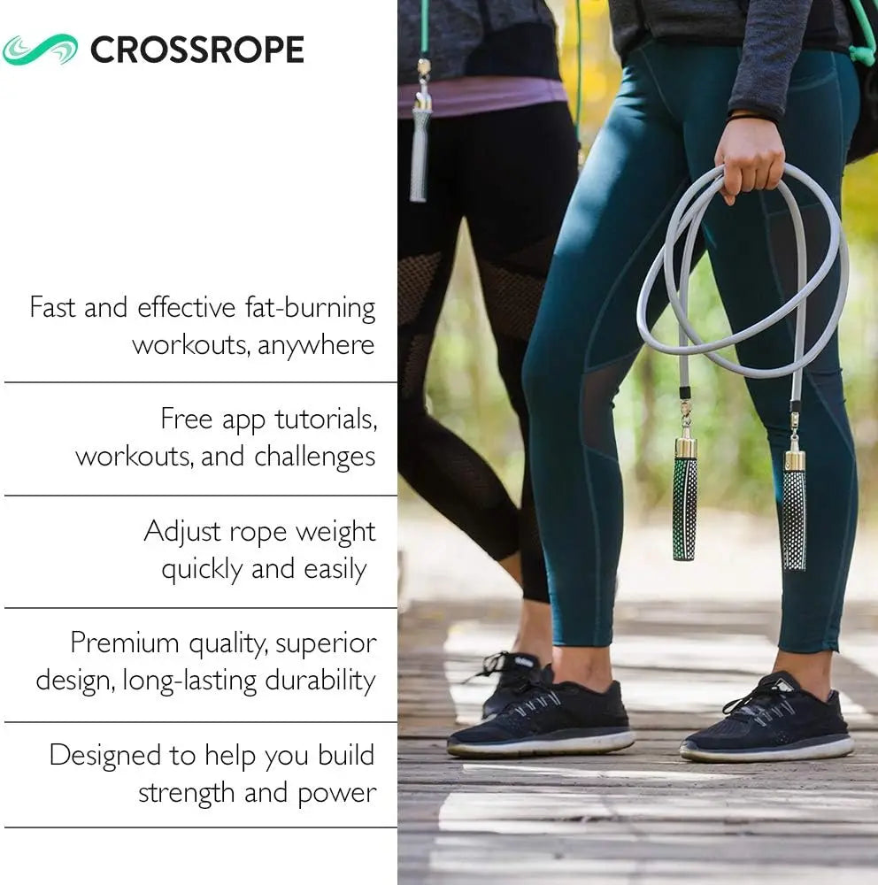Get Strong Set - Weighted Jump Rope- 1 LB and 2 LB Ropes - Power Handles - XLarge