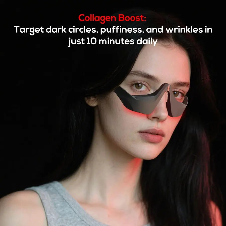 Red Light Therapy Device, amp Microcurrent Eye Massager, Puffiness, Eye Bags Red Light Therapy Glasses for Reducing Wrinkles and