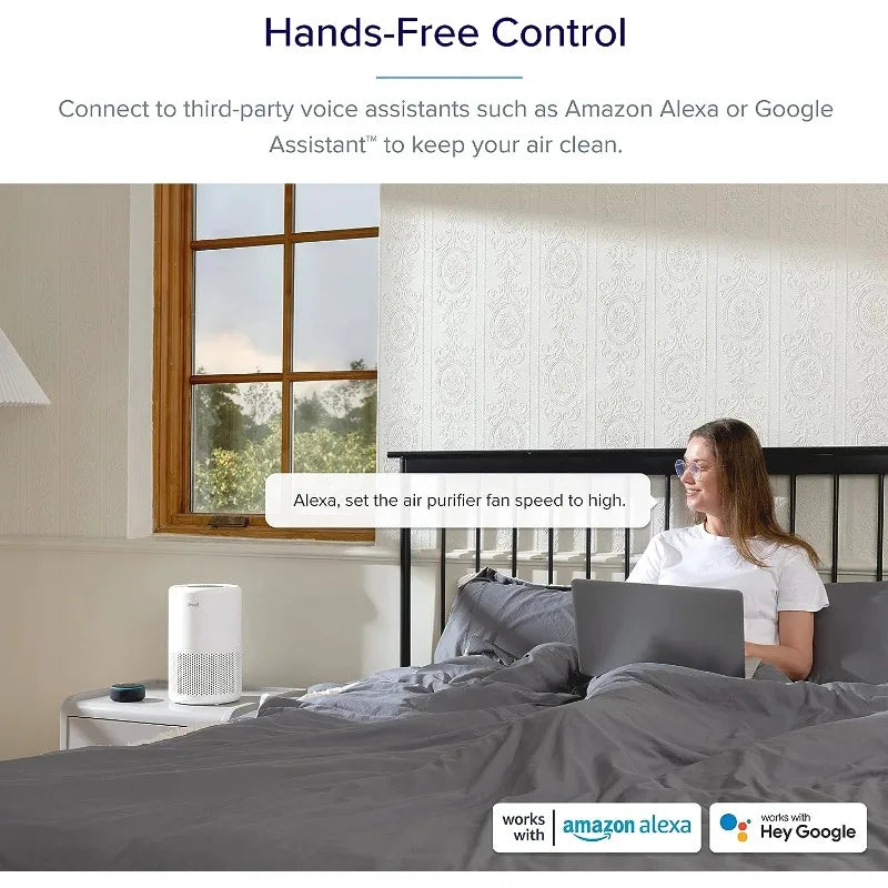 LEVOIT Core 200S Smart Air Purifier for Home Bedroom,Smart WiFi Alexa Control,covers up to 916 ft²,3-in-1 Filter with Sleep Mode