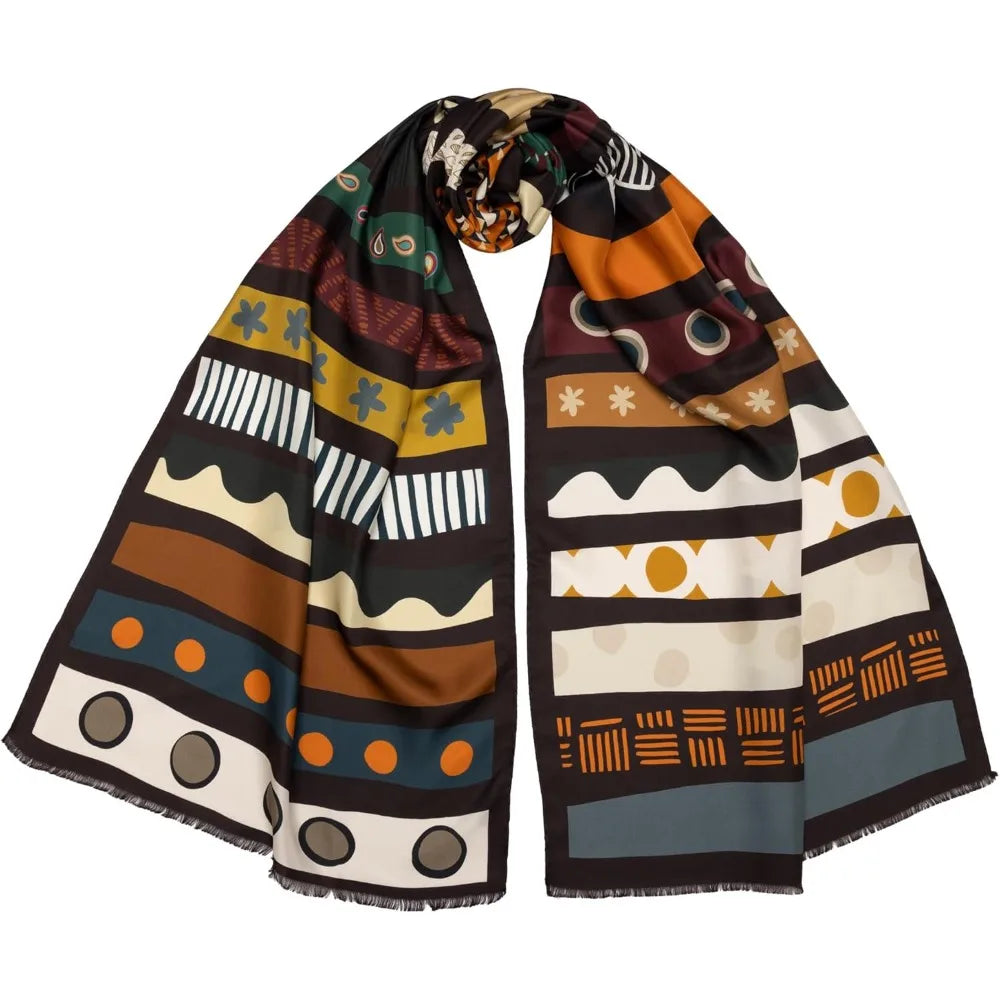 100% Silk Italian-Made Fashion Long Scarves for Women - Elegant Style Accessories