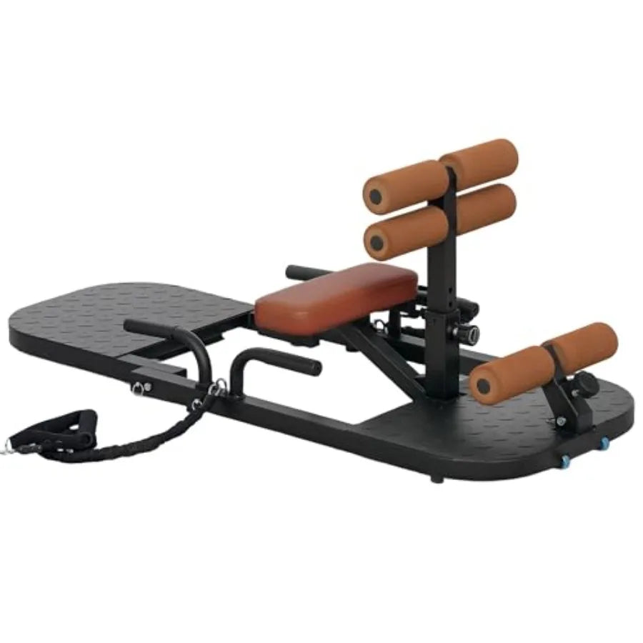 Foldable Sissy Squat Machine with Push Up Stand and Wheels for Home Gym Multipurpose Glute Workout Equipment in Black Compact D