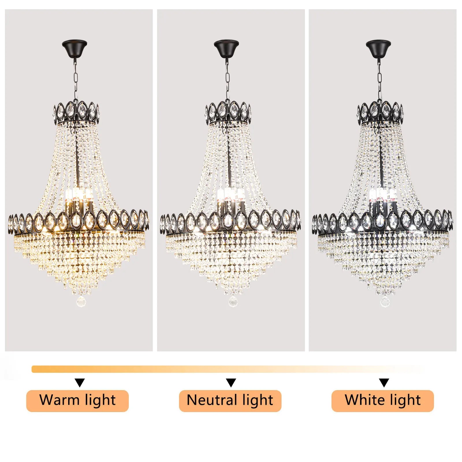 Unique Elegant Crystal Chandelier with Adjustable Chain Soft light for High Ceiling Foyer Entryway Living Room Dining Room