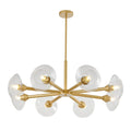 Elegant Gold Pendant Light Fixture Sputnik Chandelier Clear Glass Hanging Lamp for Dining Room Ceiling Modern Decor
