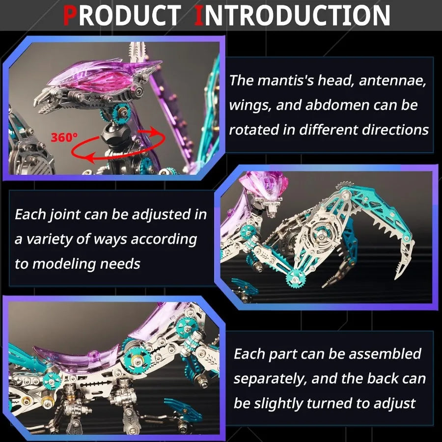 3D Metal Puzzle 1000 Pieces DIY Mechanical Building Kit for Adults Difficult Model Kit for Men Women Birthday Christmas Purple