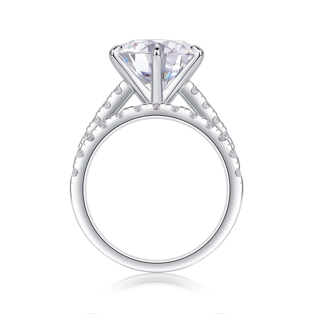 5 carat moissanite ring, 925 sterling silver, suitable for men and women, suitable for parties, Valentine's Day, proposal, engag